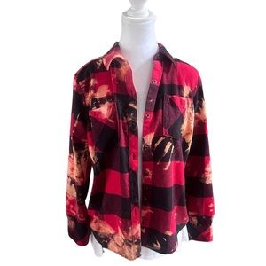 Upcycled DIY Custom‎ Bleached Flannel Size Small (F8)